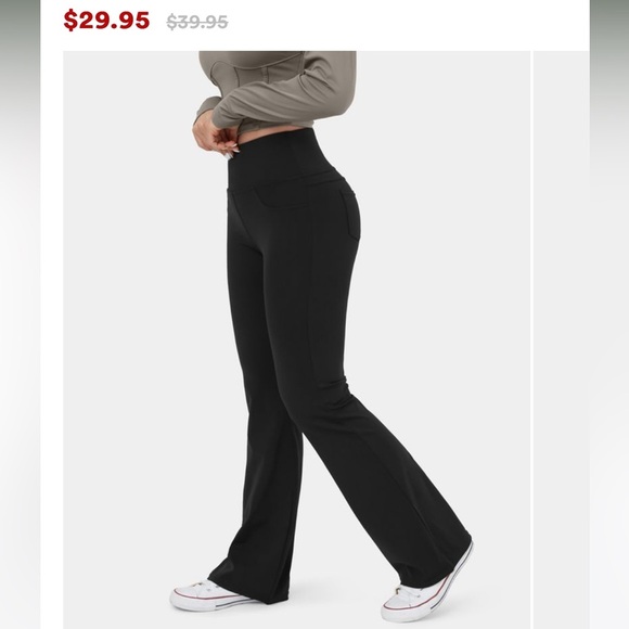 Halara Black High Waisted Back Pocket Flare Yoga Leggings | NEW/NWT!!🖤 - Picture 2 of 16